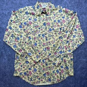 VTG Henry Lehr Shirt Womens Large‎ Butter Yellow 70s Boho Grandma Romantic Boxy